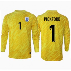 Fotbalové Dres Anglie Jordan Pickford #1 Brankářské Venkovní Oblečení ME 2024 Dlouhý Rukáv